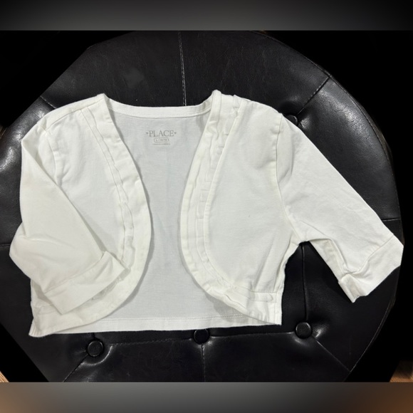 Girls Ruffle Shrug- white - Picture 2 of 3